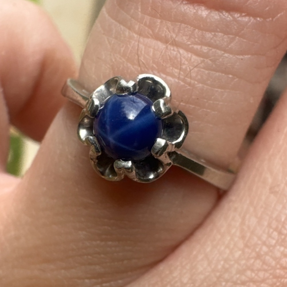 Silver Blue Stone Ring